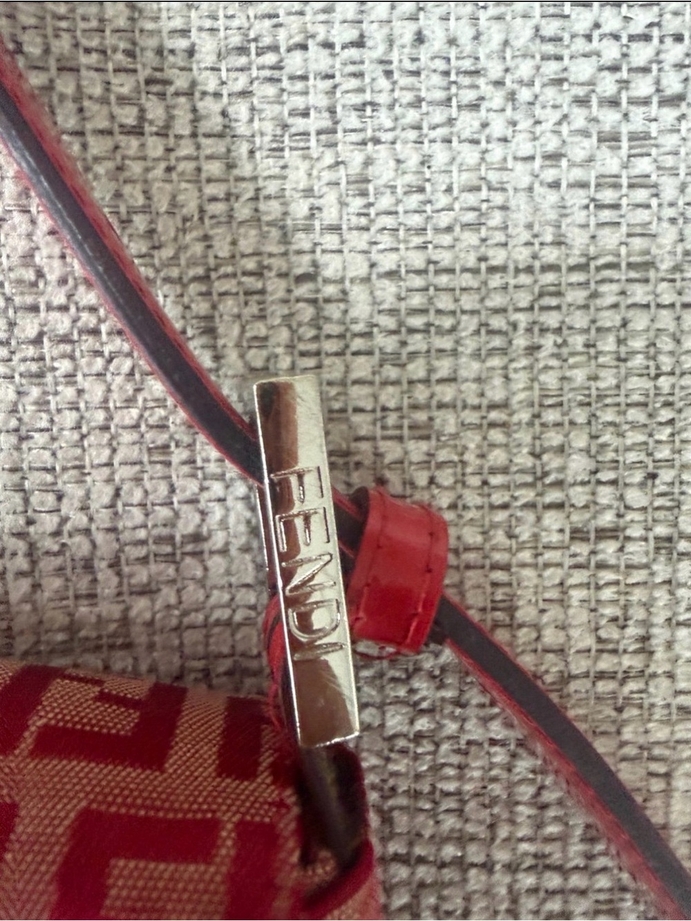 Fendi Red FF Logo Shoulder Bag with Silver Hardware - Picture 5 of 6